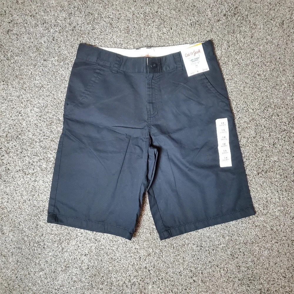 NWT Cat & Jack Black Size 14 Girls Shorts Adjustable Waist